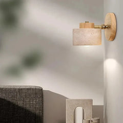 Minimalist Travertine Stone LED Wall Light