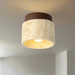 Zenvia Essentials Creative Cream Style Ceiling Light with wooden base and warm glow