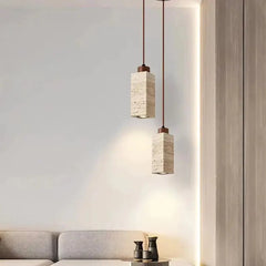 Modern Travertine Pendant Light Zenvia Essentials