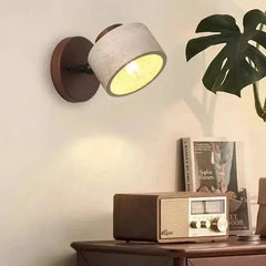 Zenvia Essentials Minimalist Travertine Stone LED Wall Light