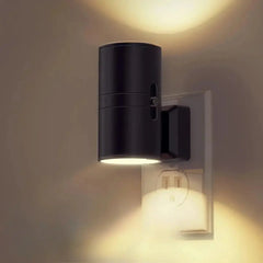 Zenvia Essentials Plug-in LED Wall Lights for Bedroom with black cylindrical shade