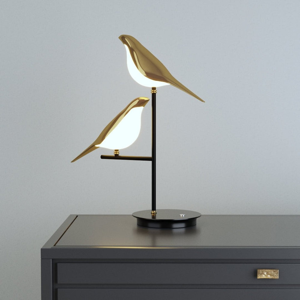 Golden Bird Table Lamp for Bedroom