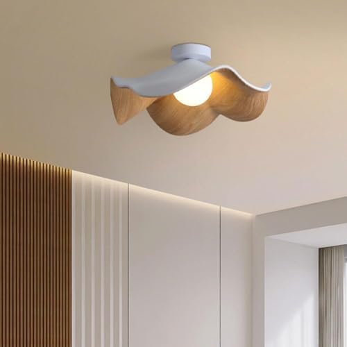 Scandinavian Wood Lotus Resin Ceiling Light