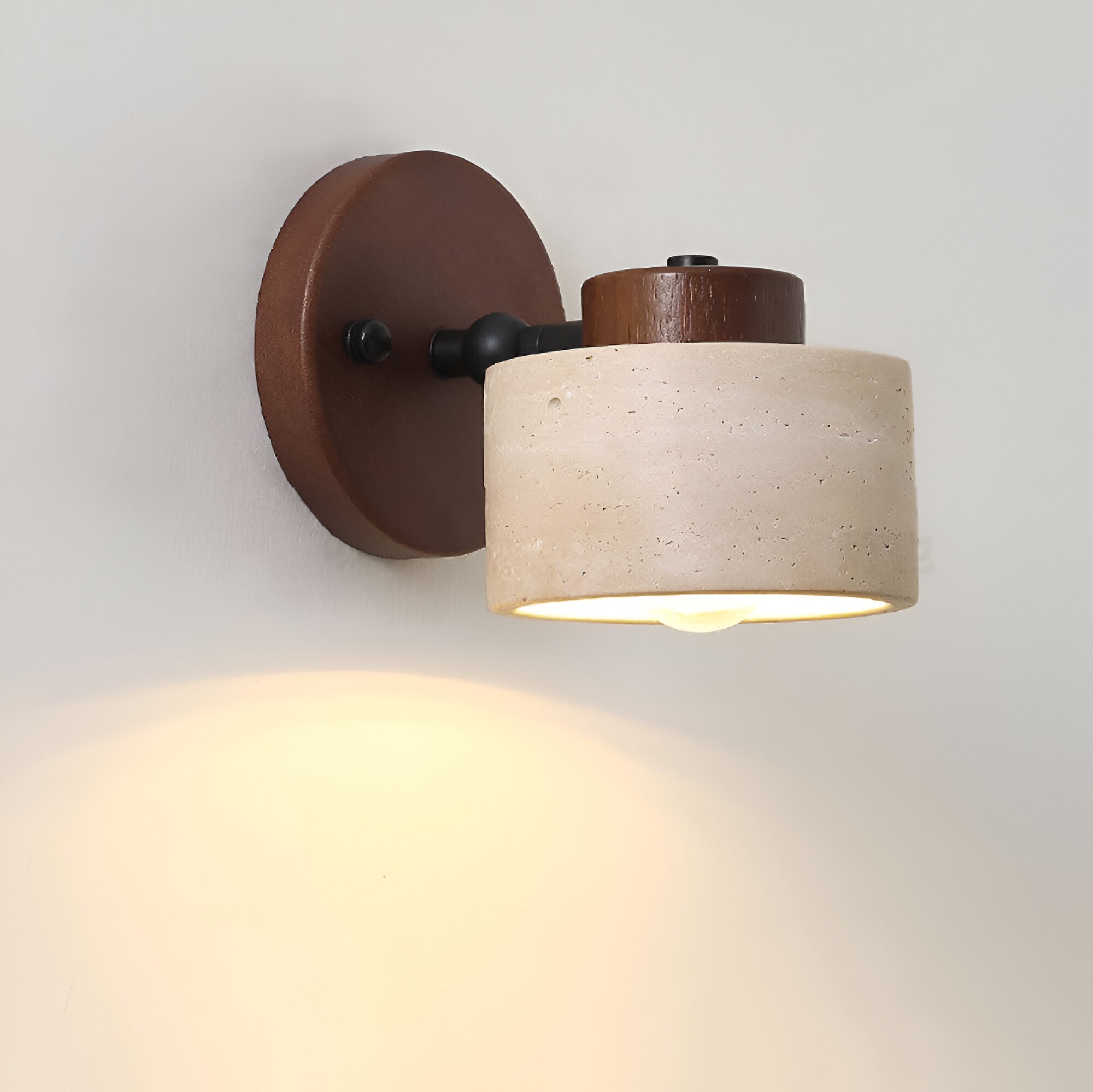 Minimalist Travertine Stone LED Wall Light
