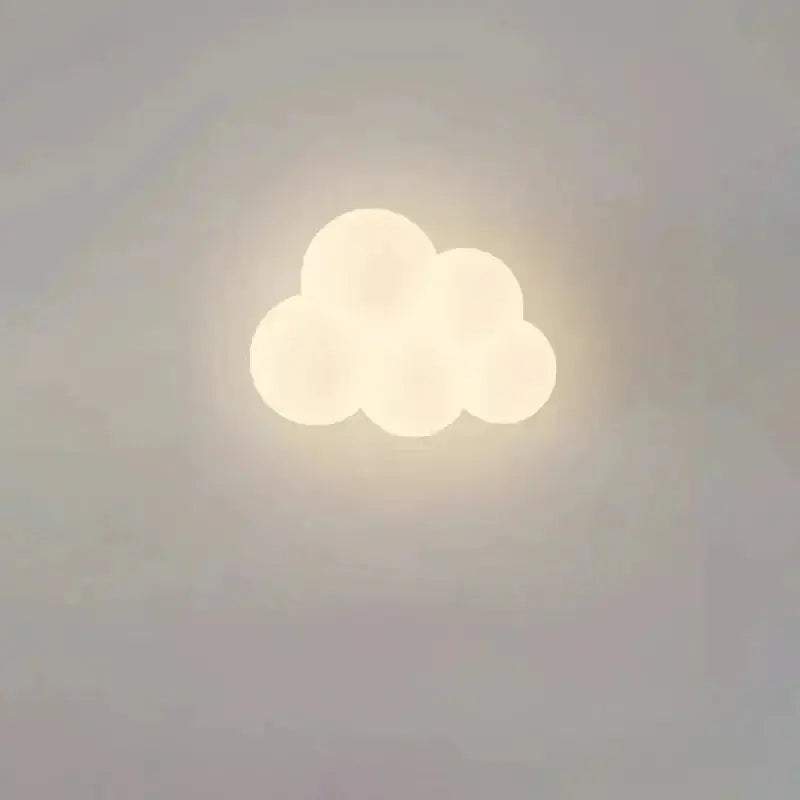 White cloud-shaped Zenvia Essentials Cloud-Shaped LED Wall Lights for Living Room on gray background