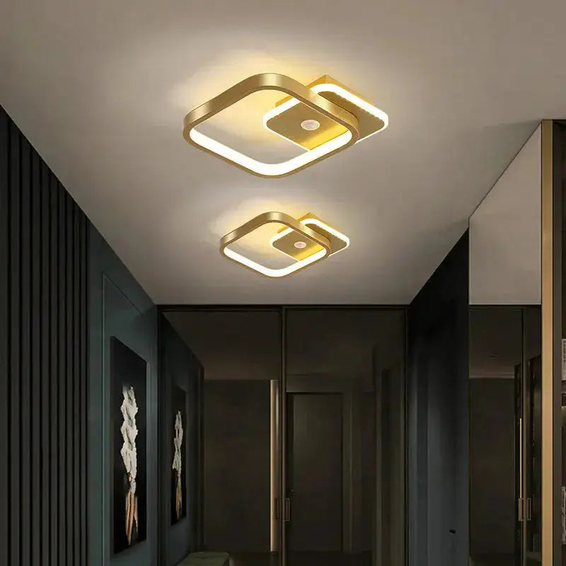 Zenvia Essentials Human PIR Motion Sensor LED Ceiling Light For Bedroom with gold finish