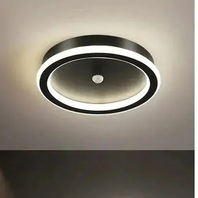 Zenvia Essentials Human PIR Motion Sensor LED Ceiling Light For Bedroom with black and white metal design
