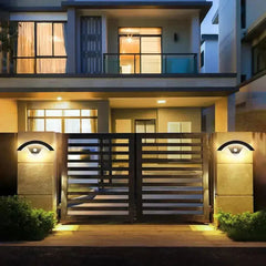 Zenvia Essentials Modern Curved LED Motion Sensor Wall Light on a modern house entrance