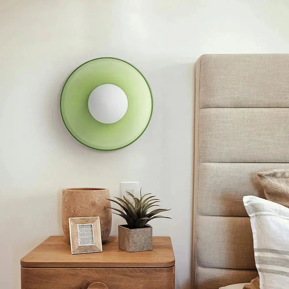 Zenvia Essentials Modern round glass ceiling light for bedroom