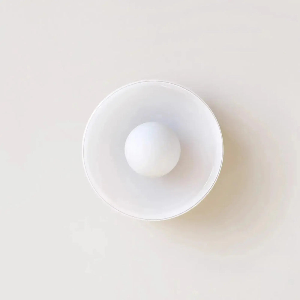 Modern Round Glass Ceiling Light For Bedroom on plain white background