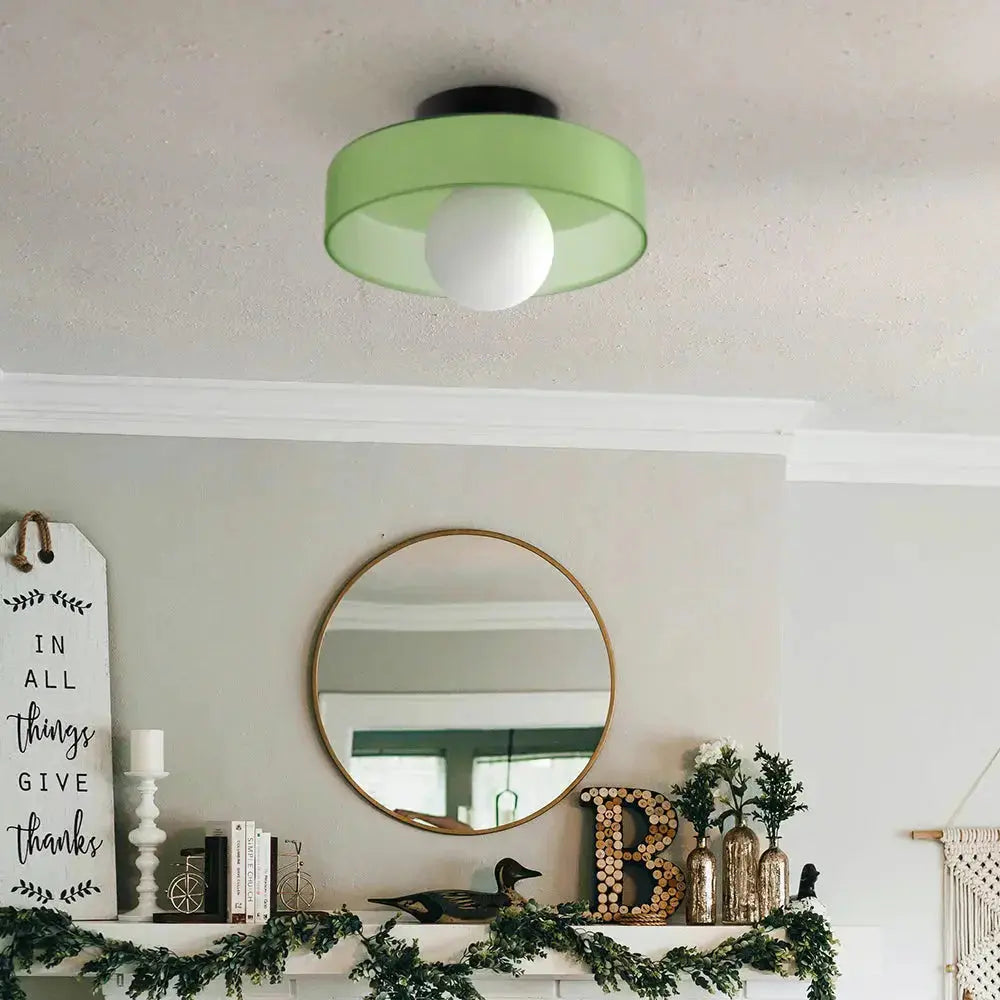 Zenvia Essentials Modern round glass ceiling light for bedroom