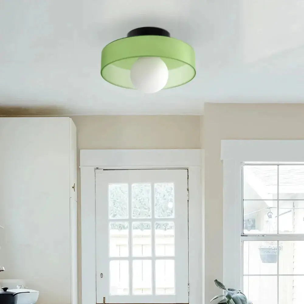 Zenvia Essentials modern round glass ceiling light for bedroom