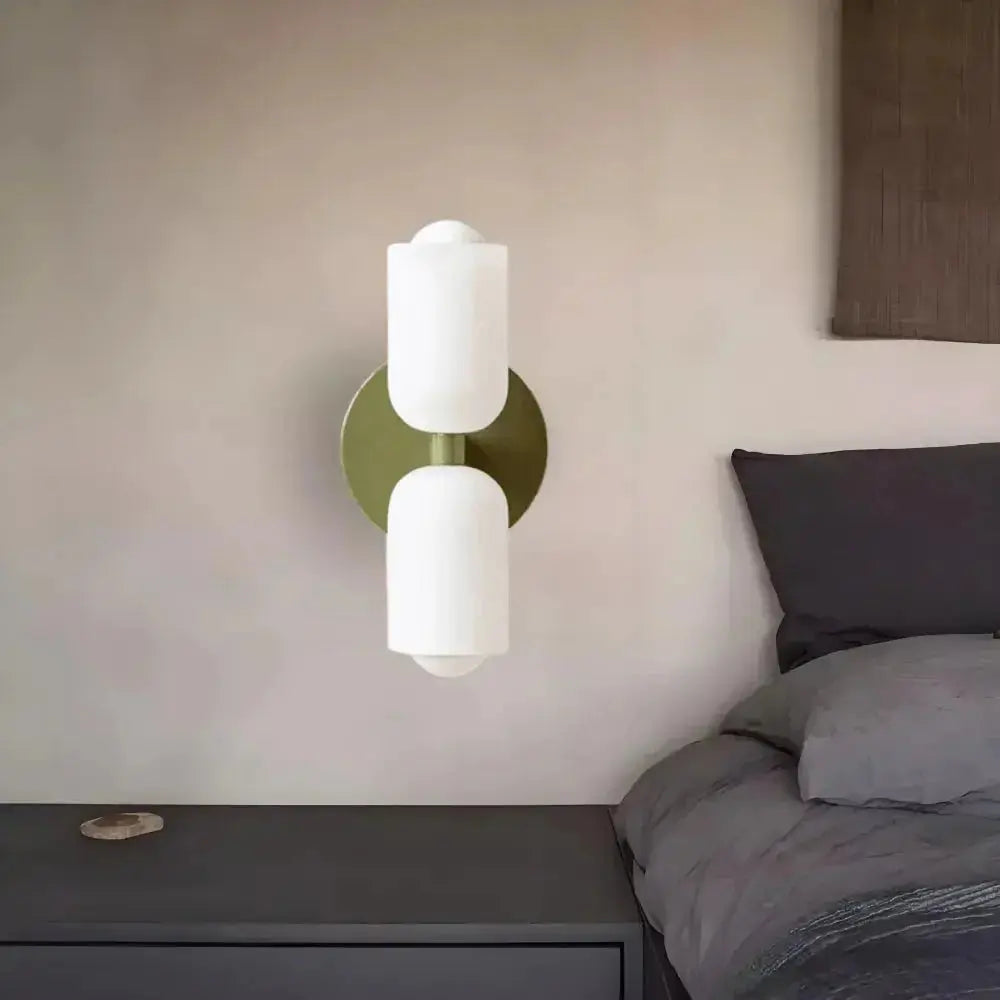 Zenvia Essentials Modern Up Down Acrylic Wall Light in beige wall setting