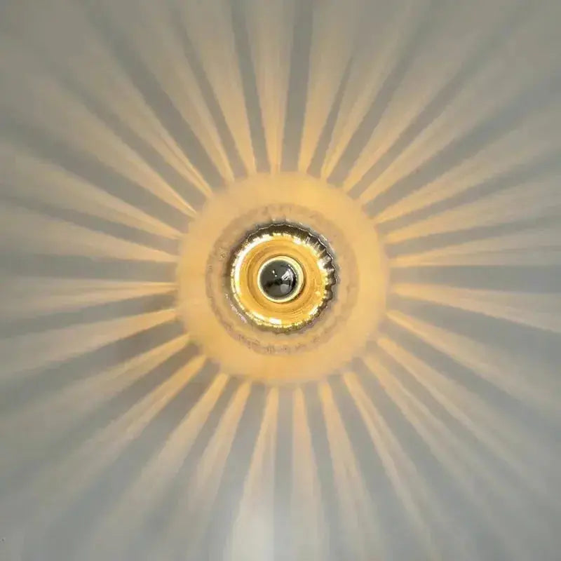 Zenvia Essentials Nordic Bauhaus Wall Lights with gold metal and white starburst design