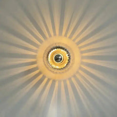 Zenvia Essentials Nordic Bauhaus Wall Lights with gold metal and white starburst design