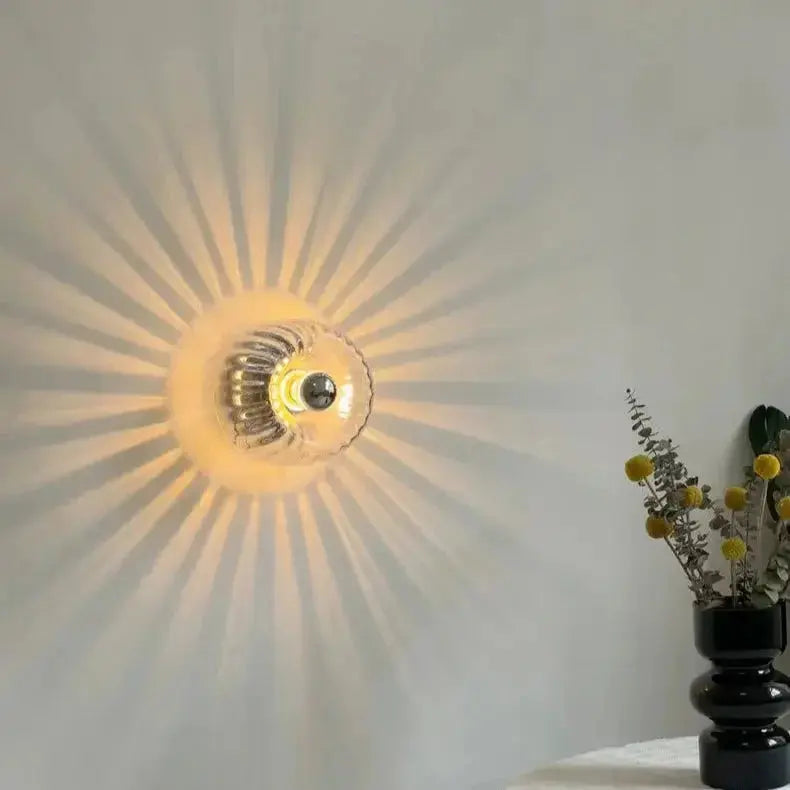 Zenvia Essentials Nordic Bauhaus Wall Lights with clear glass shade and gold metal ring