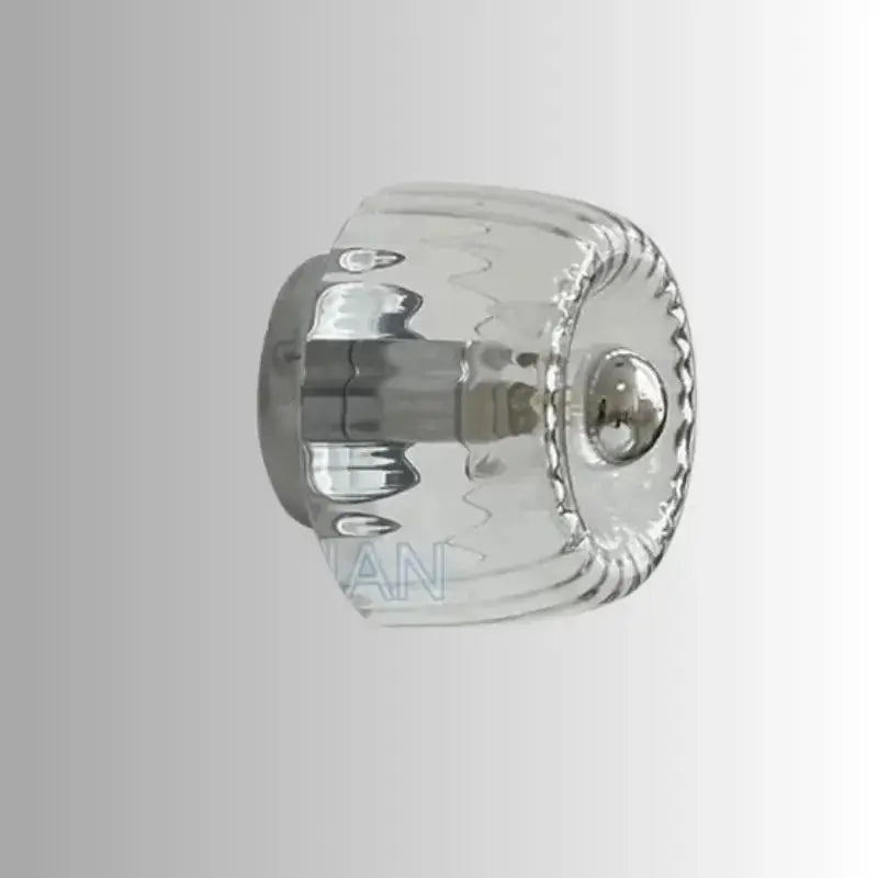 Zenvia Essentials Nordic Bauhaus Wall Lights with transparent glass knob and silver metal base