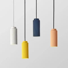 Zenvia Essentials Nordic Minimalist Pendant Light with striped patterns in white, blue, and orange.