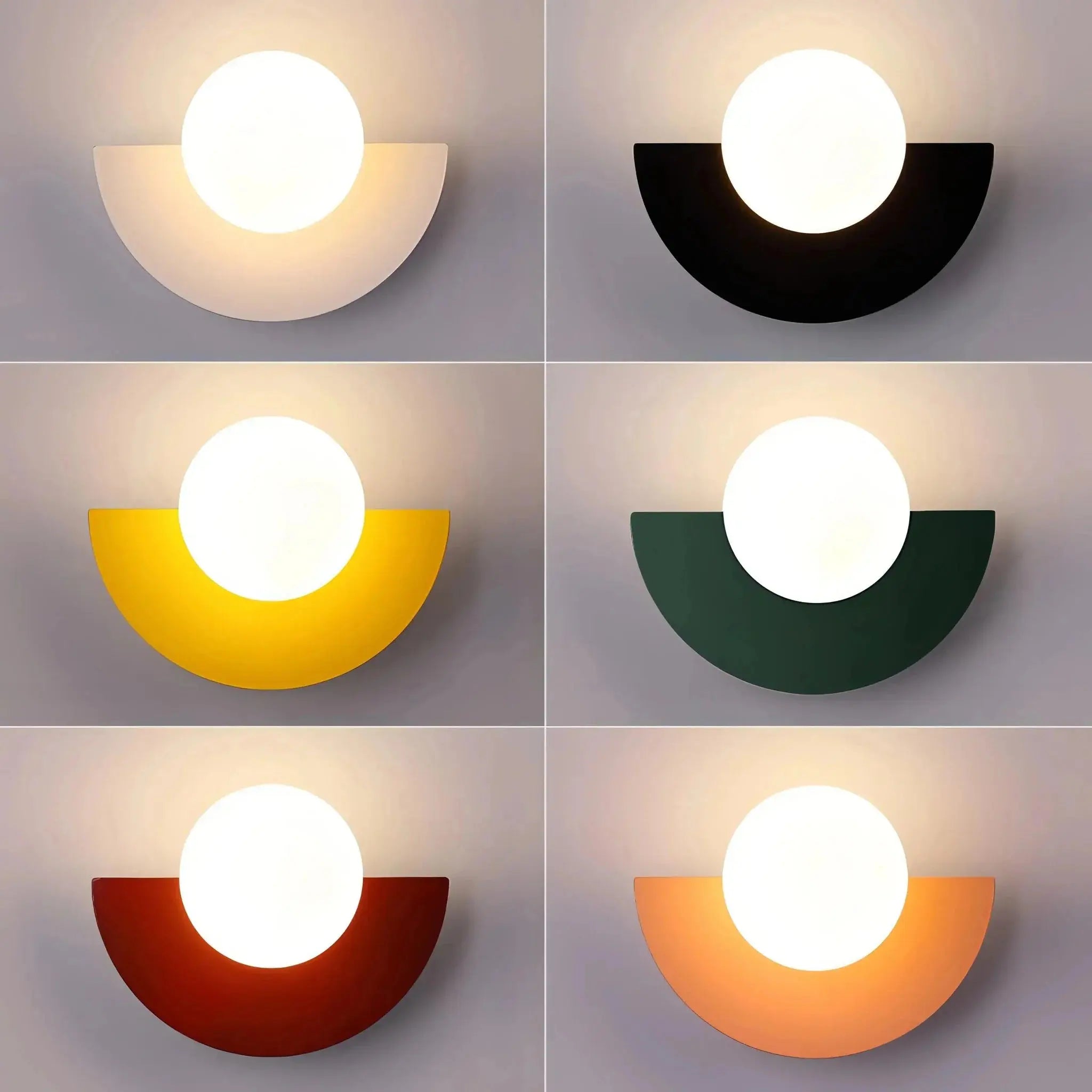 Zenvia Essentials Nordic Semicircle Wall Lights in various colors
