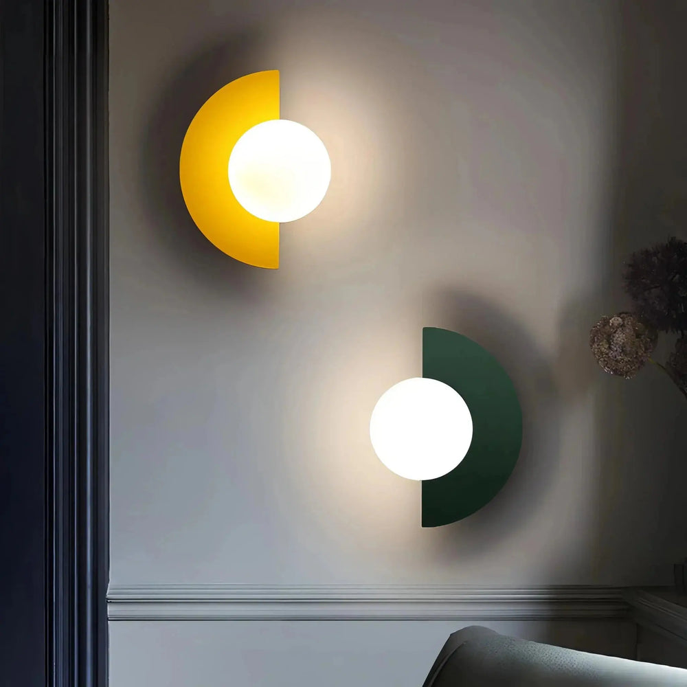 Two Zenvia Essentials Nordic Semicircle Wall Lights mounted on a white wall