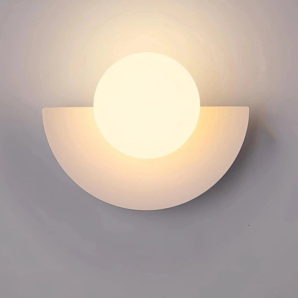 Zenvia Essentials Nordic Semicircle Wall Lights with white frosted glass shade