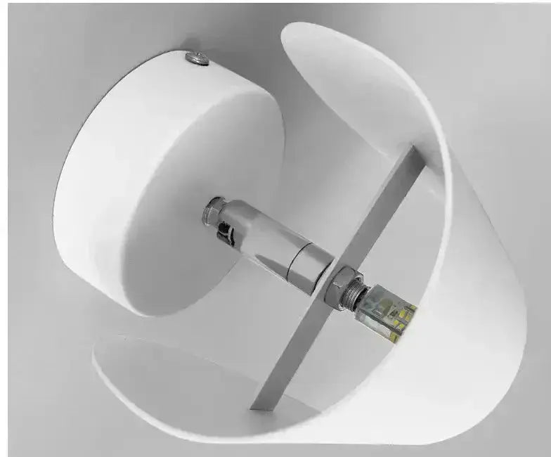 Zenvia Essentials Up & Down Modern Wall Sconce Light with white ceramic, curved design and silver metal bracket