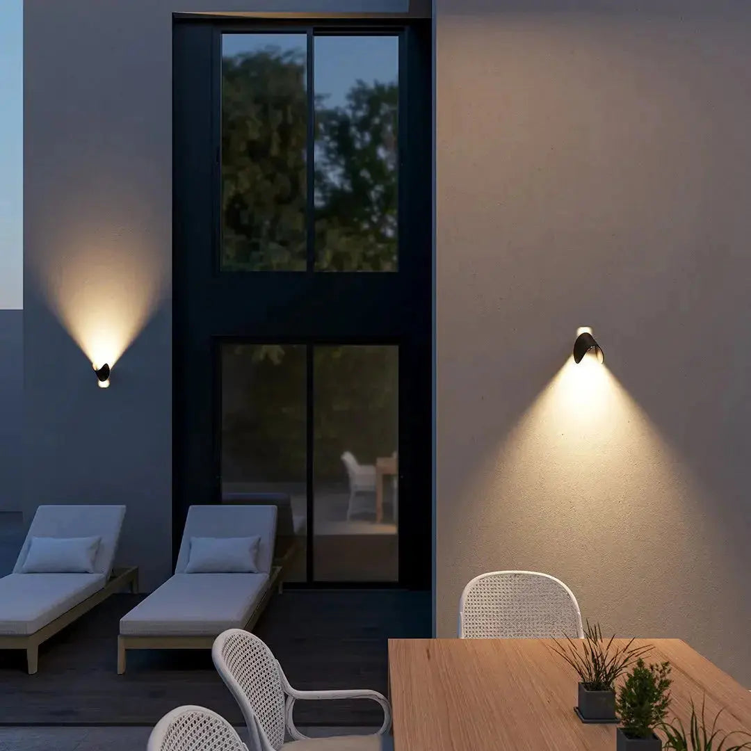 Zenvia Essentials Up & Down Modern Wall Sconce Light in light grey wall